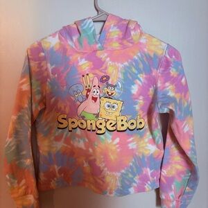 SpongeBob Square Pants Tie Dye Hooded Sweatshirt